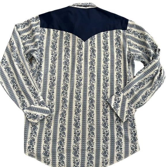 Vintage floral pearl snap shirt 16 1/2-35 - Picture 2 of 8